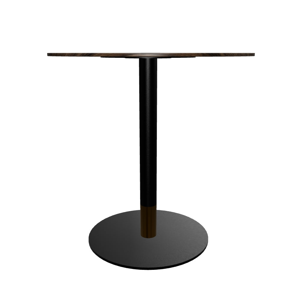 Vail Collection Dining Table Black/Gold Round Base With 27"/36" Round Sintered Stone and MDF Wood Top