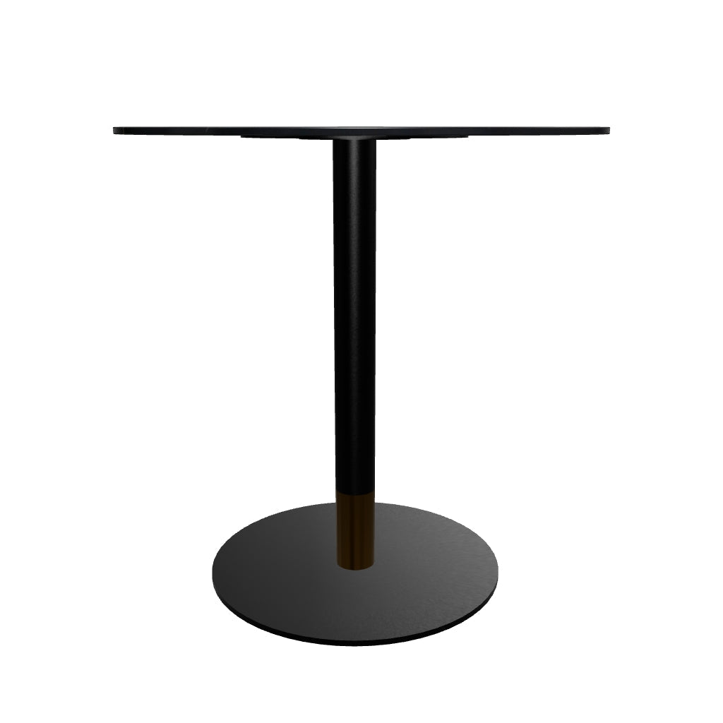 Vail Collection Dining Table Black/Gold Base With 27"/36" Round Stone Top