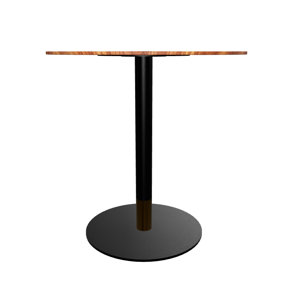 Vail Collection Dining Table Black/Gold Base With 27"/36" Round Black MDF Top