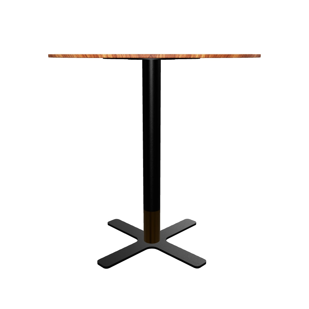 Vail Collection Dining Table Black/Gold X Base With 27"/36" Round Black MDF Top