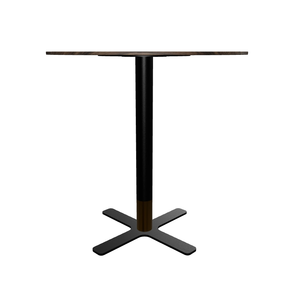 Vail Collection Dining Table Black/Gold X Base With 27"/36" Round Black MDF Top