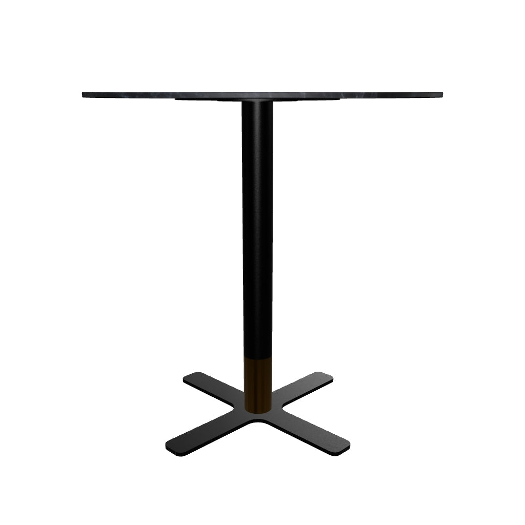 Vail Collection Dining Table Black/Gold X Base With 27"/36" Round Black MDF Top