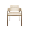 Axis Upholstered Dining Chair with Curved Open-Back Design and Gold Stainless Steel Legs