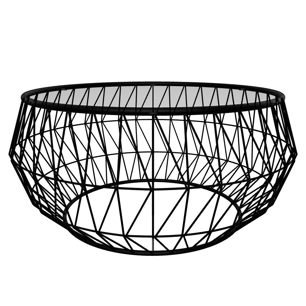 Malibu Modern Round Glass Top Coffee Table With Chrome Base