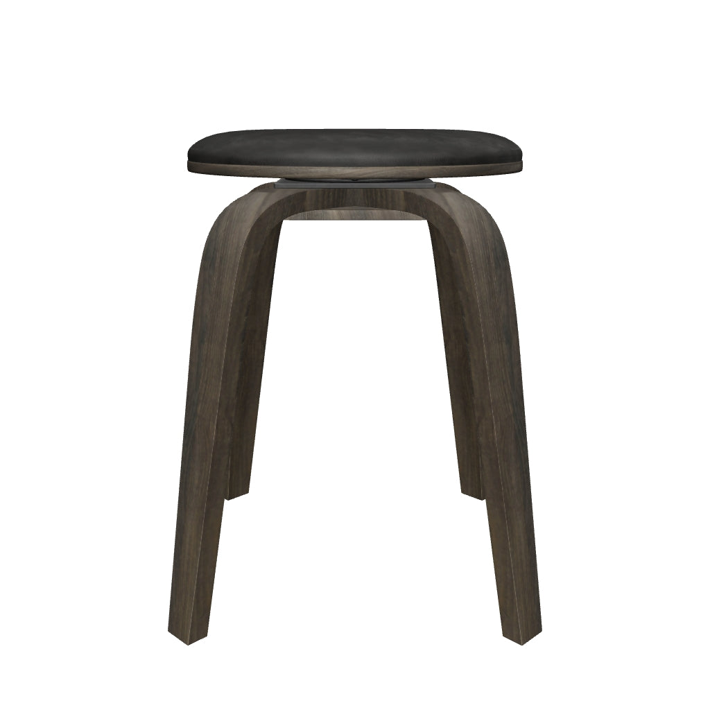 Pelya Mordern Wooden Dining Stool With Walnut Color Frame