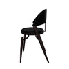 Venice Dining Chair Upholstered Leather in Iron With an Open Curved Back Design