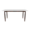 Zinti Dining Table with Glass or Sintered Stone Rectangular Wide Tabletop with Steel Base and Legs