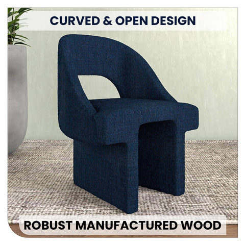 Quell Boucle Accent Chair Curved Open Back Design and Manufactured Wood Frame