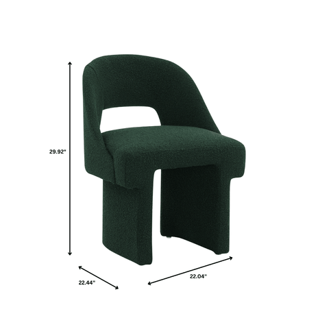 Quell Boucle Accent Chair Curved Open Back Design and Manufactured Wood Frame