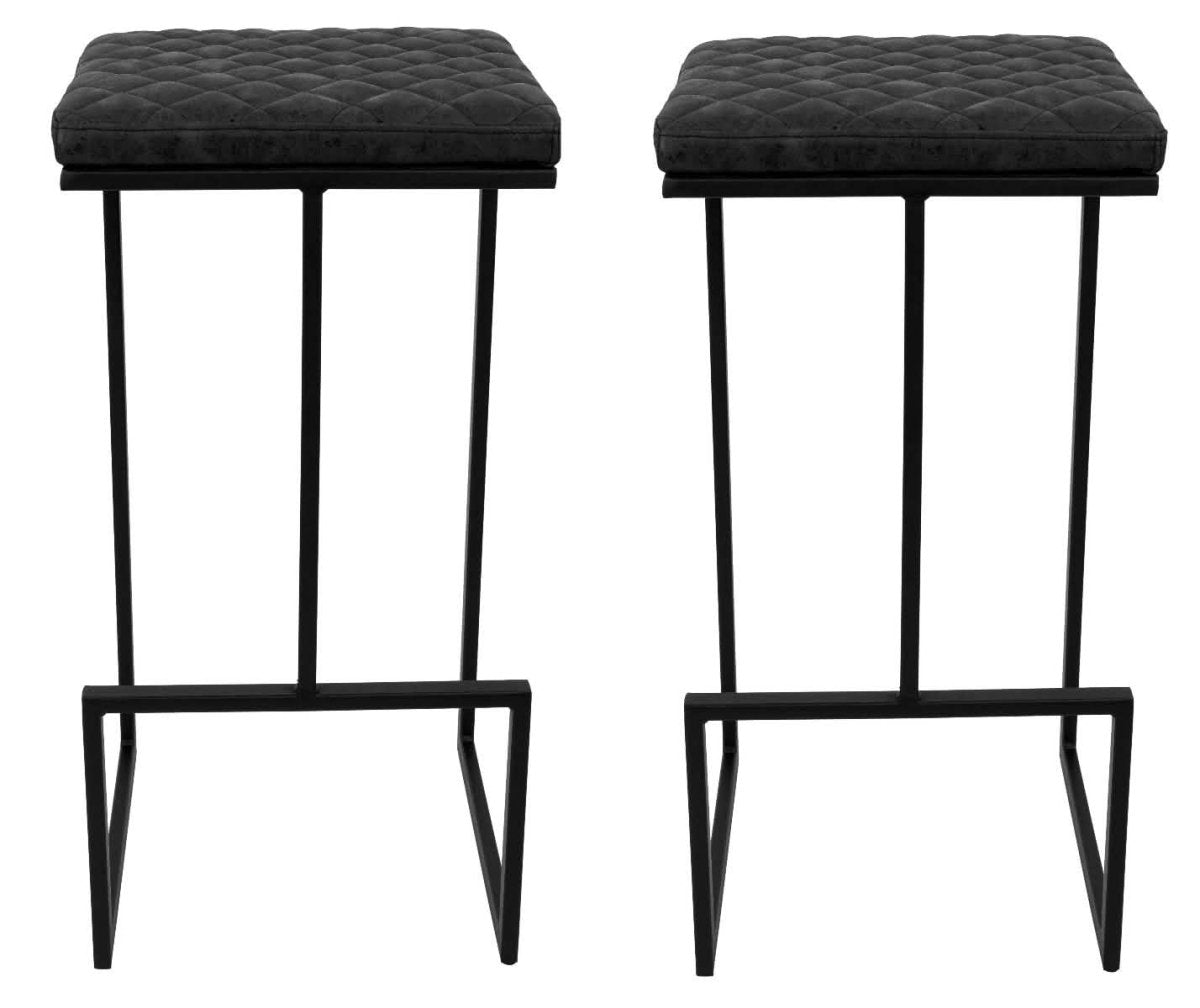 Quincy Leather Bar Stools With Metal Frame Leisuremod