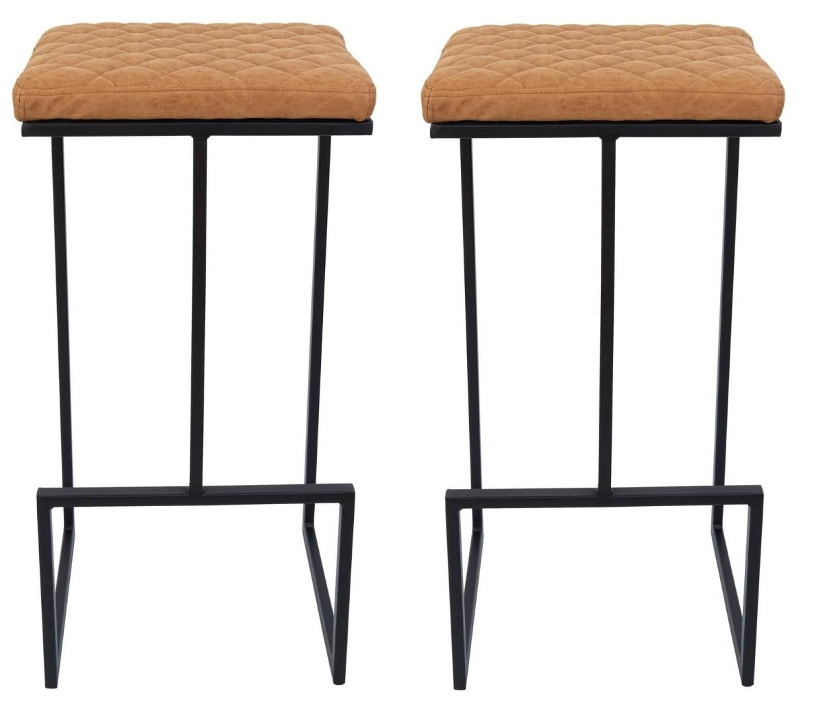 Quincy Leather Bar Stools With Metal Frame Olive Green Leisuremod