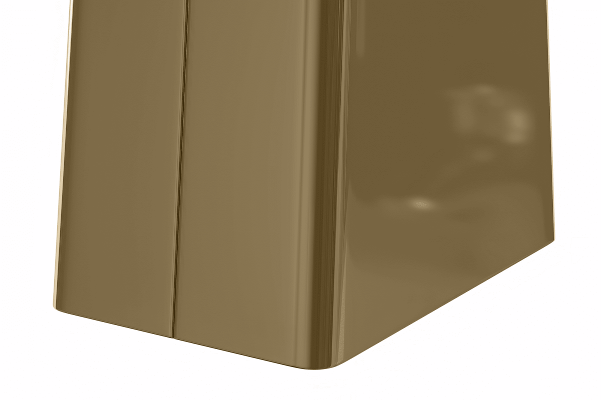 Quinix Rectangular Dining Table with Sintered Stone/Glass Tabletop and Gold Stainless Steel Base