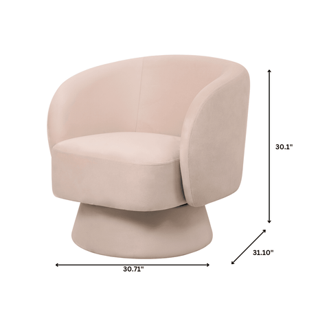 Raze Accent Chair Upholstered in Boucle/Linen/Velvet Armchair with Removable Round Base