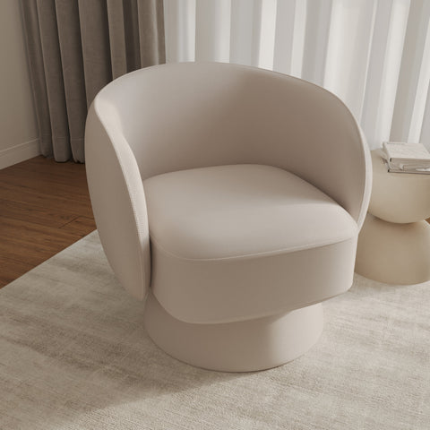 Raze Accent Chair Upholstered in Boucle/Linen/Velvet Armchair with Removable Round Base