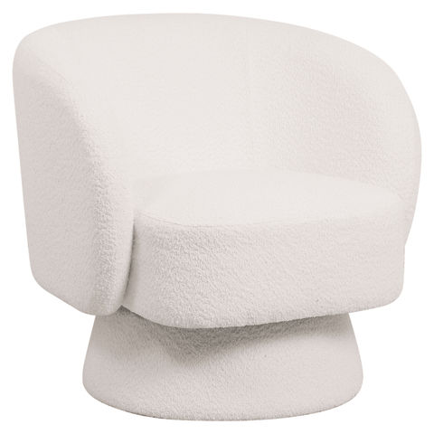 Raze Accent Chair Upholstered in Boucle/Linen/Velvet Armchair with Removable Round Base