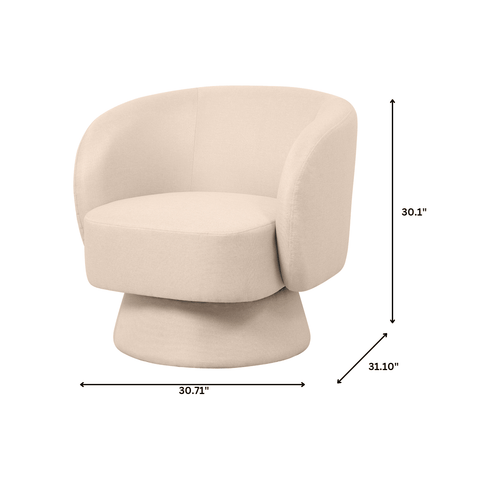 Raze Accent Chair Upholstered in Boucle/Linen/Velvet Armchair with Removable Round Base