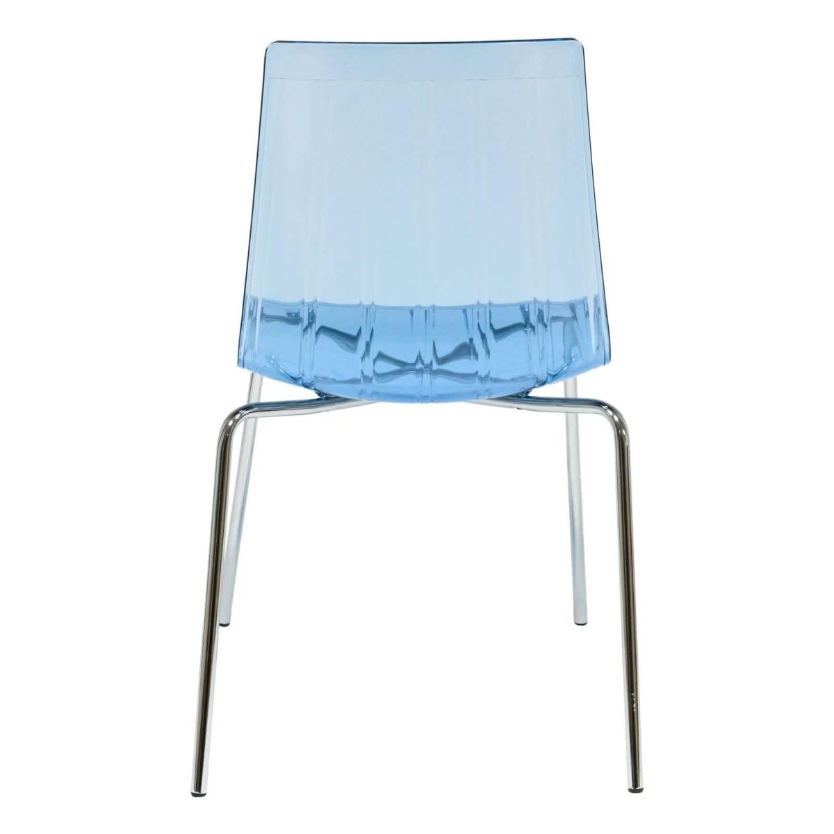 Ralph Modern Pinstripe Design Dining Chair in Chrome