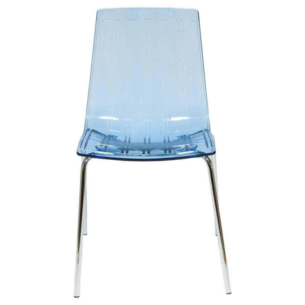 Ralph Modern Pinstripe Design Dining Chair in Chrome