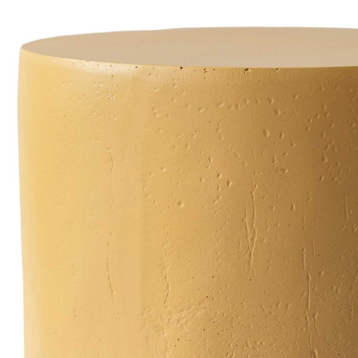 Ramble 14" Wide Round Side Fiberstone Table With Travertine/Painted Finish Tapered Base