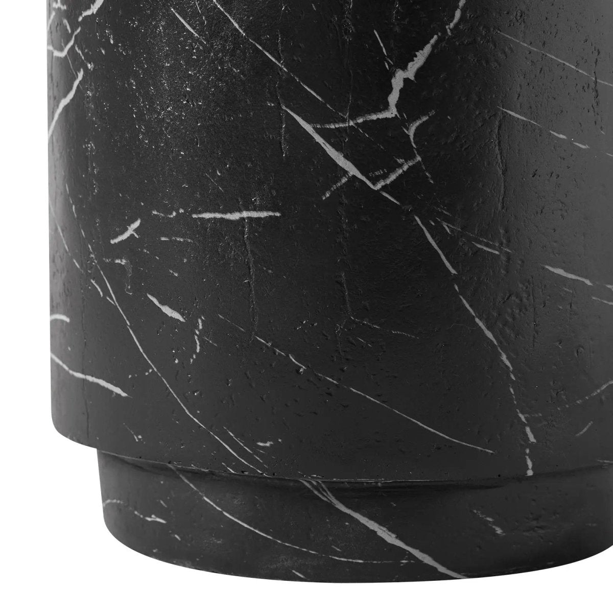 Ramble 14" Wide Round Side Table – Modern Fiberstone Accent End Table for Indoor Outdoor