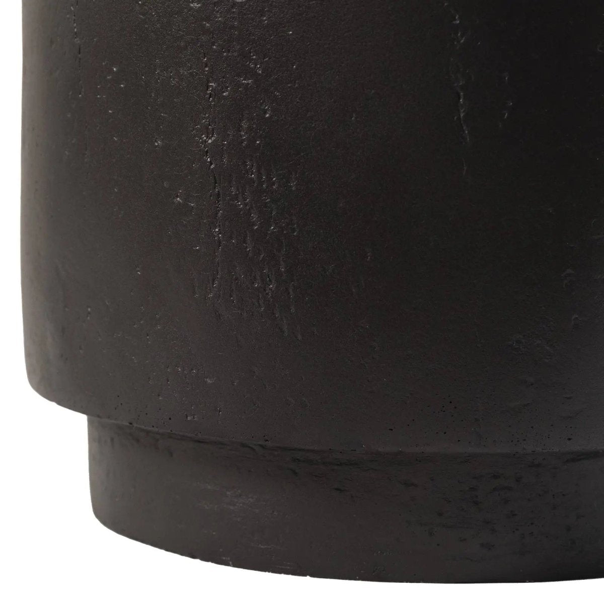 Ramble 14" Wide Round Side Table – Modern Fiberstone Accent End Table for Indoor Outdoor