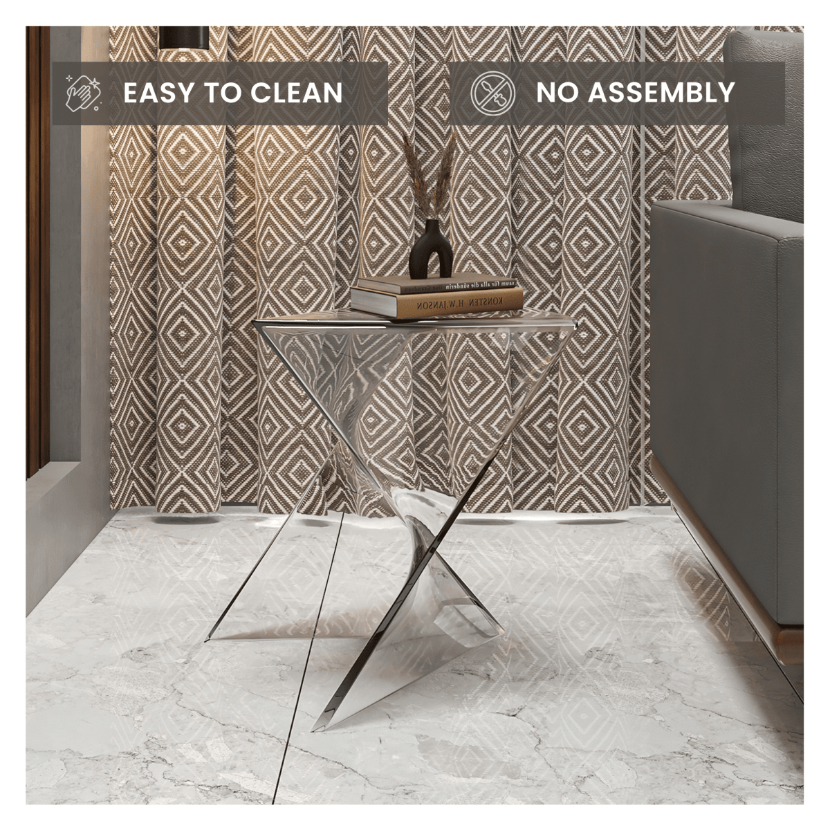 Randolph Triangular Accent Side Table in ABS/PC Plastic