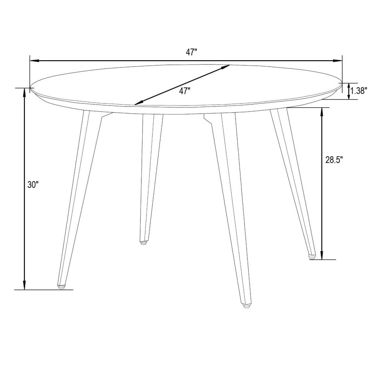 Ravenna 5 - Piece Dining Set 47" Round Dining Table 4 Leather Dining Chairs