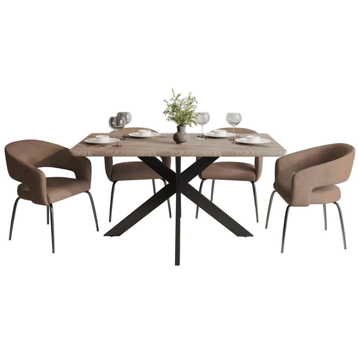 Ravenna 5 - Piece Dining Set with Rectangular Dining Table in Maple and 6 Dining Chairs