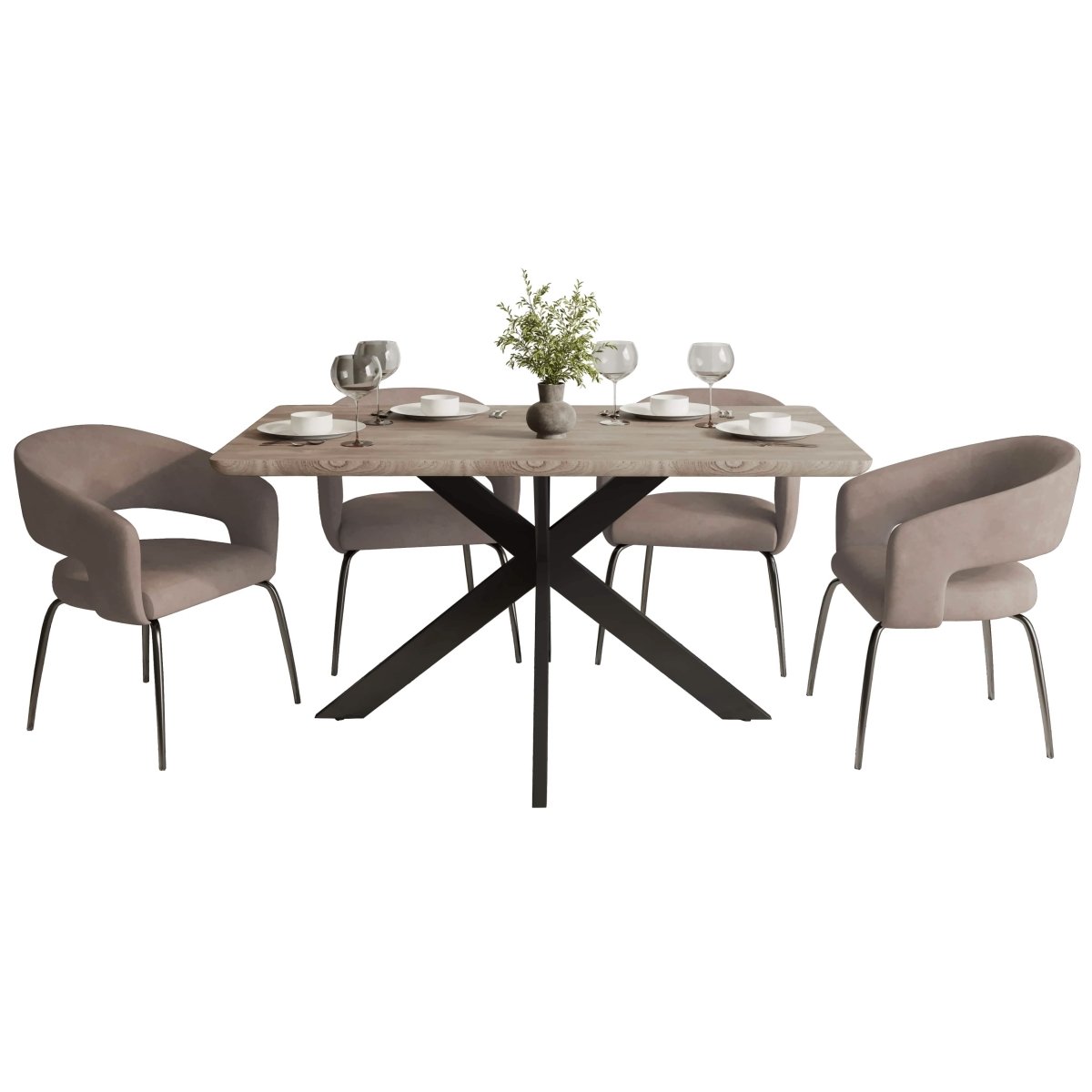 Ravenna 5 - Piece Dining Set with Rectangular Dining Table in Maple and 6 Dining Chairs