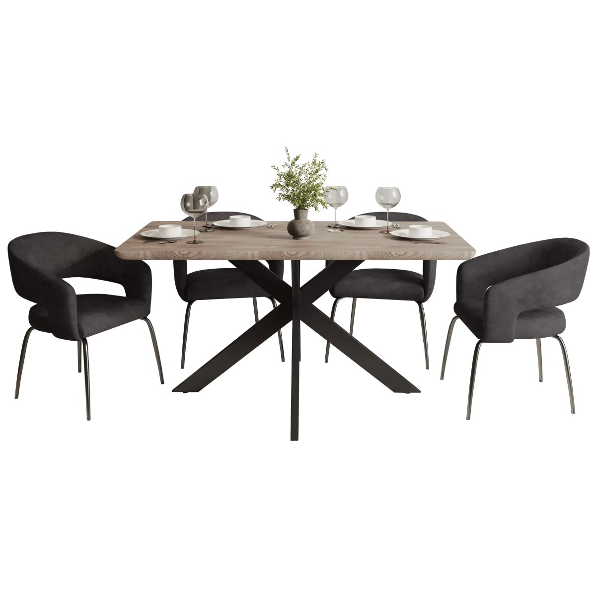 Ravenna 5 - Piece Dining Set with Rectangular Dining Table in Maple and 6 Dining Chairs