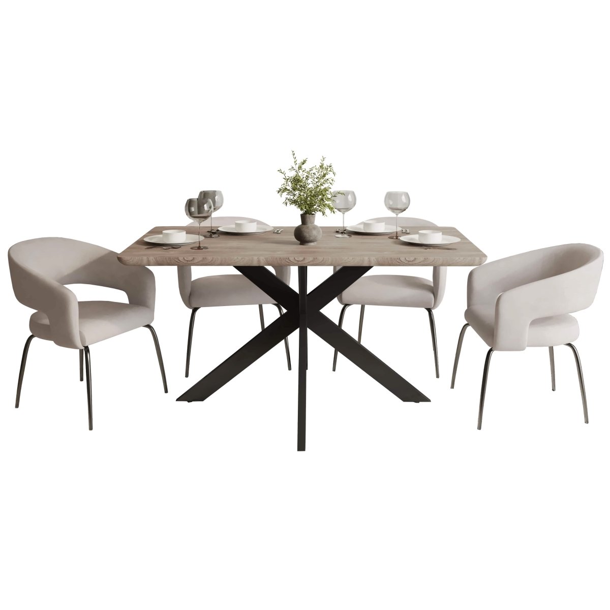 Ravenna 5 - Piece Dining Set with Rectangular Dining Table in Maple and 6 Dining Chairs