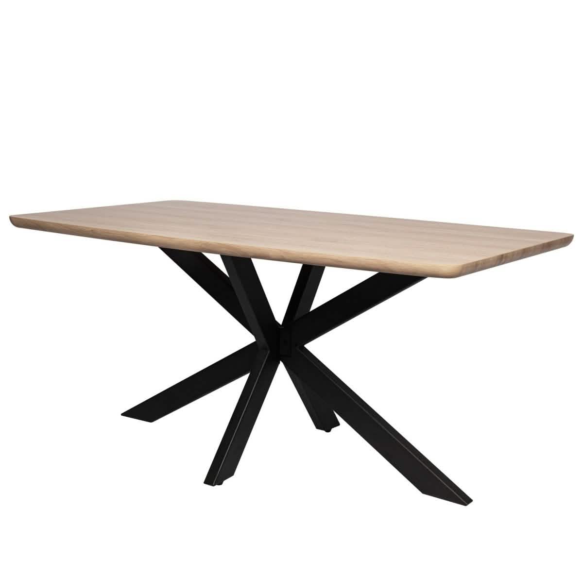 Ravenna 69" Rectangular Wood Dining Table with 6 Euston Wicker Dining Chairs Dining Set Leisuremod
