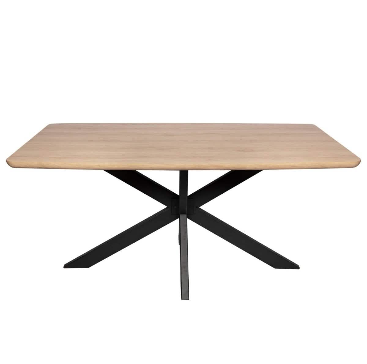 Ravenna 69" Rectangular Wood Dining Table with 6 Euston Wicker Dining Chairs Dining Set Leisuremod