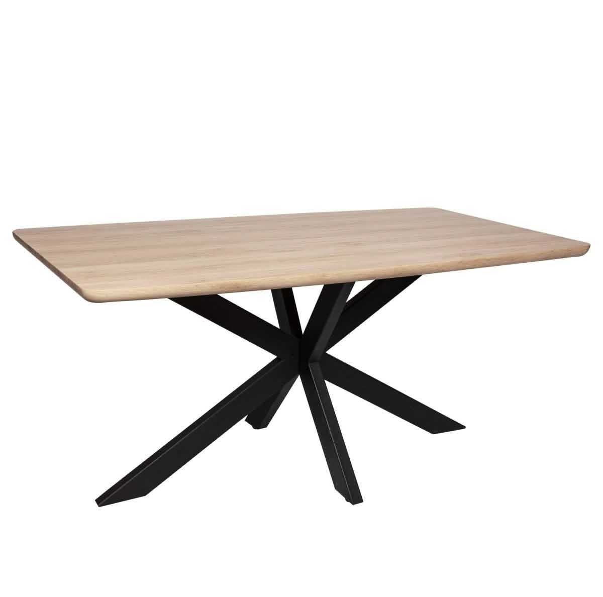 Ravenna 69" Rectangular Wood Dining Table with 6 Euston Wicker Dining Chairs Dining Set Leisuremod