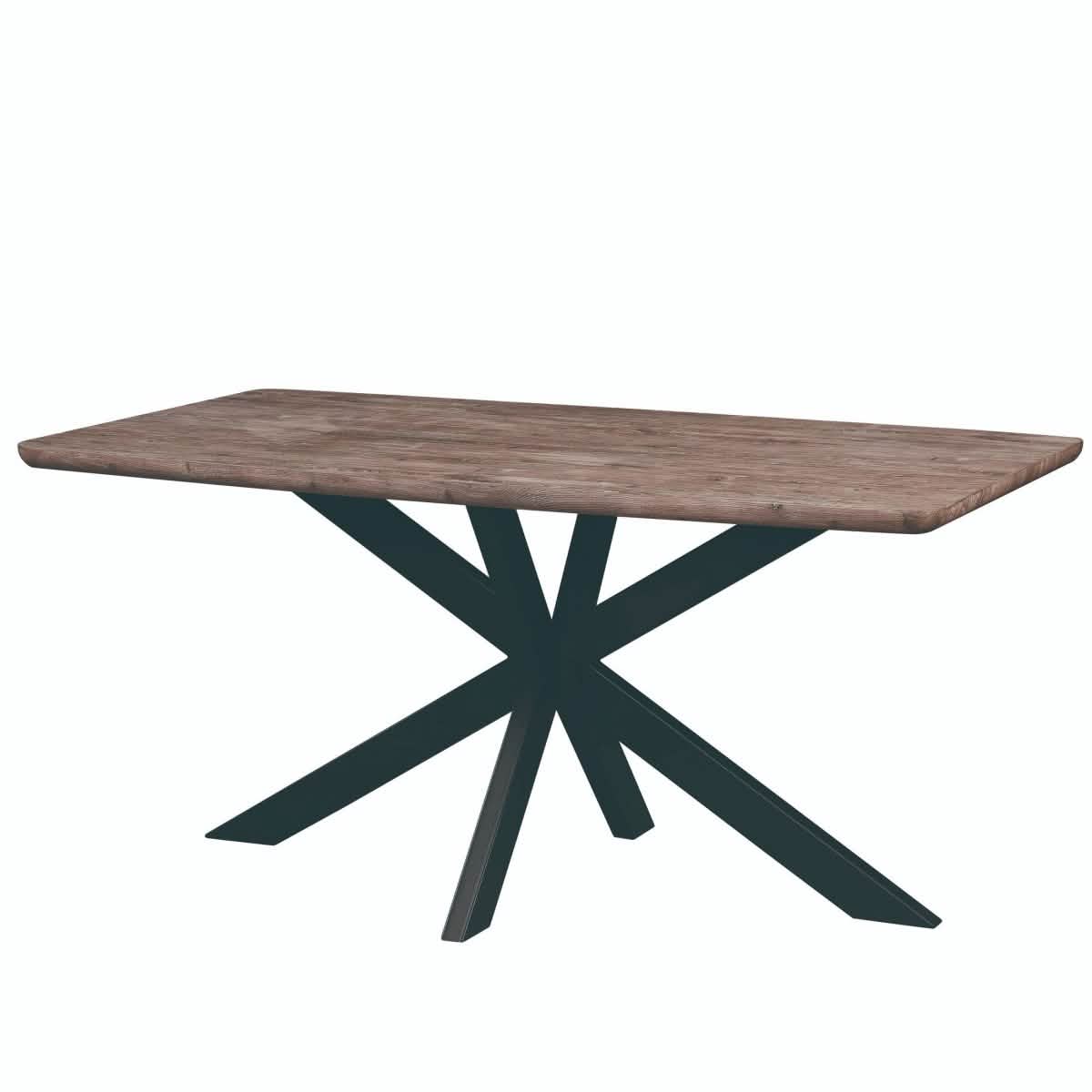 Ravenna 69" Rectangular Wood Dining Table with 6 Euston Wicker Dining Chairs Dining Set Leisuremod