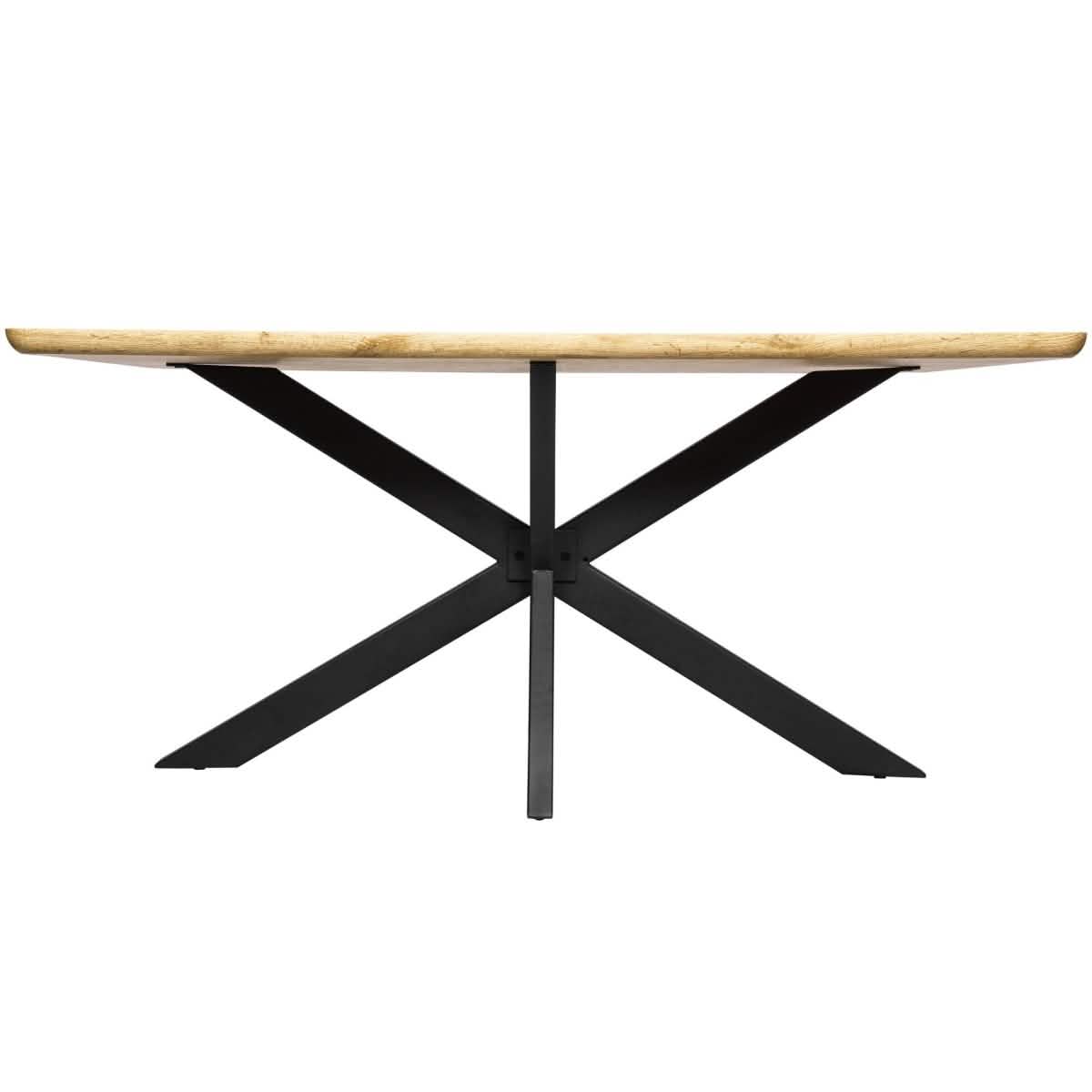 Ravenna 69" Rectangular Wood Dining Table with 6 Euston Wicker Dining Chairs Dining Set Leisuremod