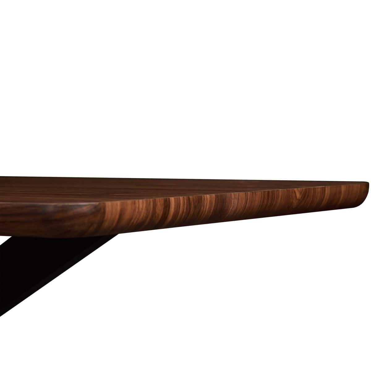 Ravenna 69" Rectangular Wood Dining Table with 6 Euston Wicker Dining Chairs Dining Set Leisuremod