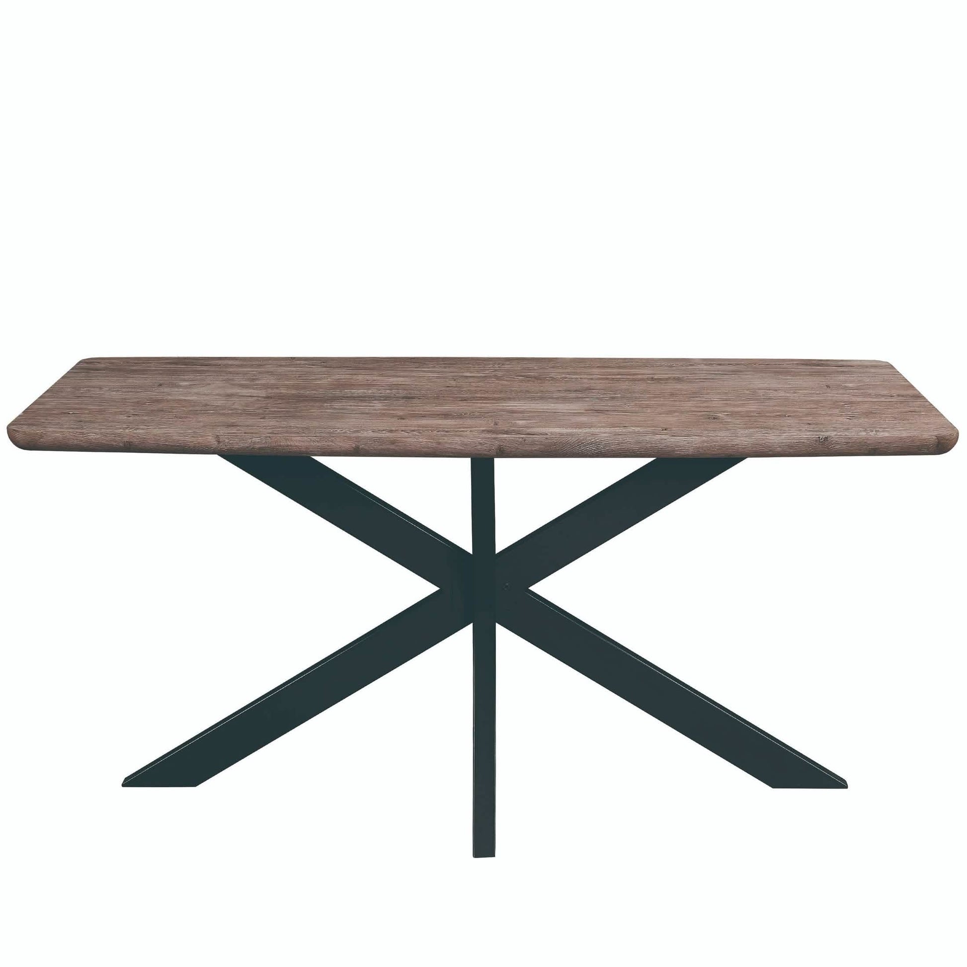Ravenna 69" Rectangular Wood Dining Table with 6 Euston Wicker Dining Chairs Dining Set Leisuremod