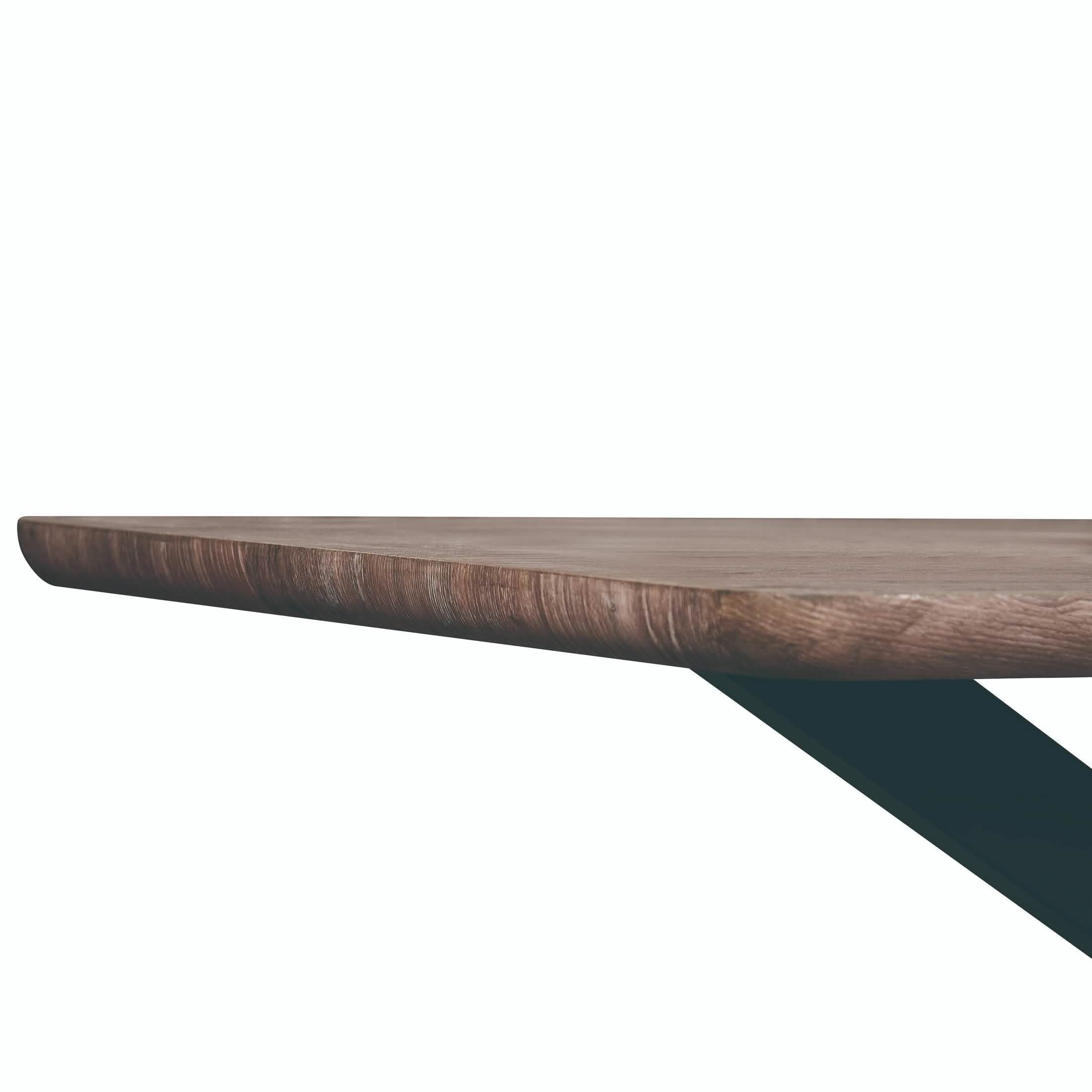 Ravenna 69" Rectangular Wood Dining Table with 6 Euston Wicker Dining Chairs Dining Set Leisuremod