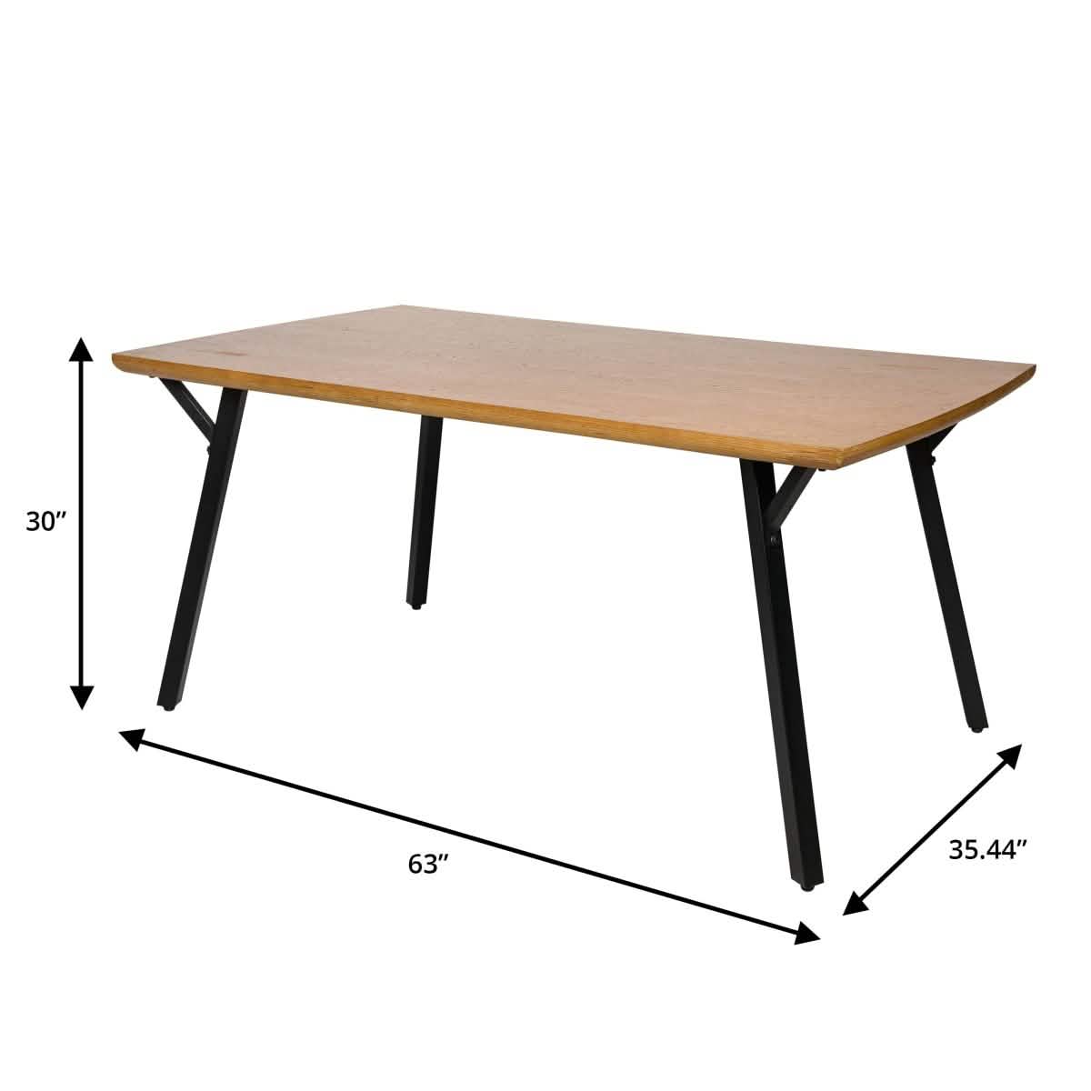 Ravenna 7 - Piece Dining Set with Rectangular Dining Table in Y - Shaped Joint Legs and 6 Leather Dining Side Chairs