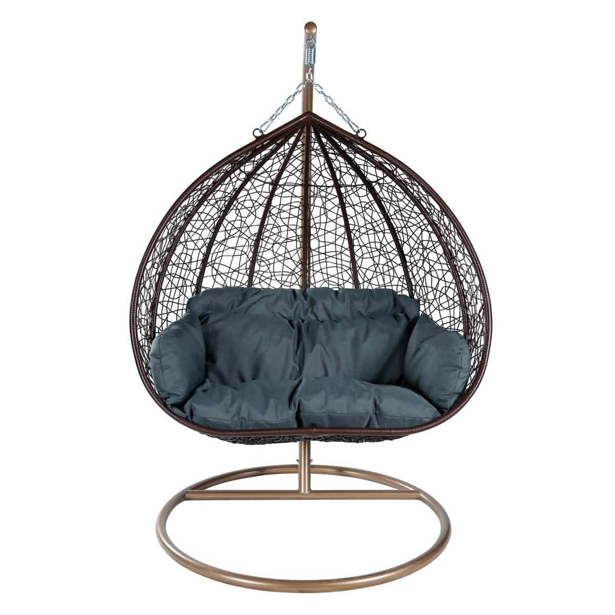 Recluse Two - Person Seater Hanging Egg Swing Chair with Teardrop Design