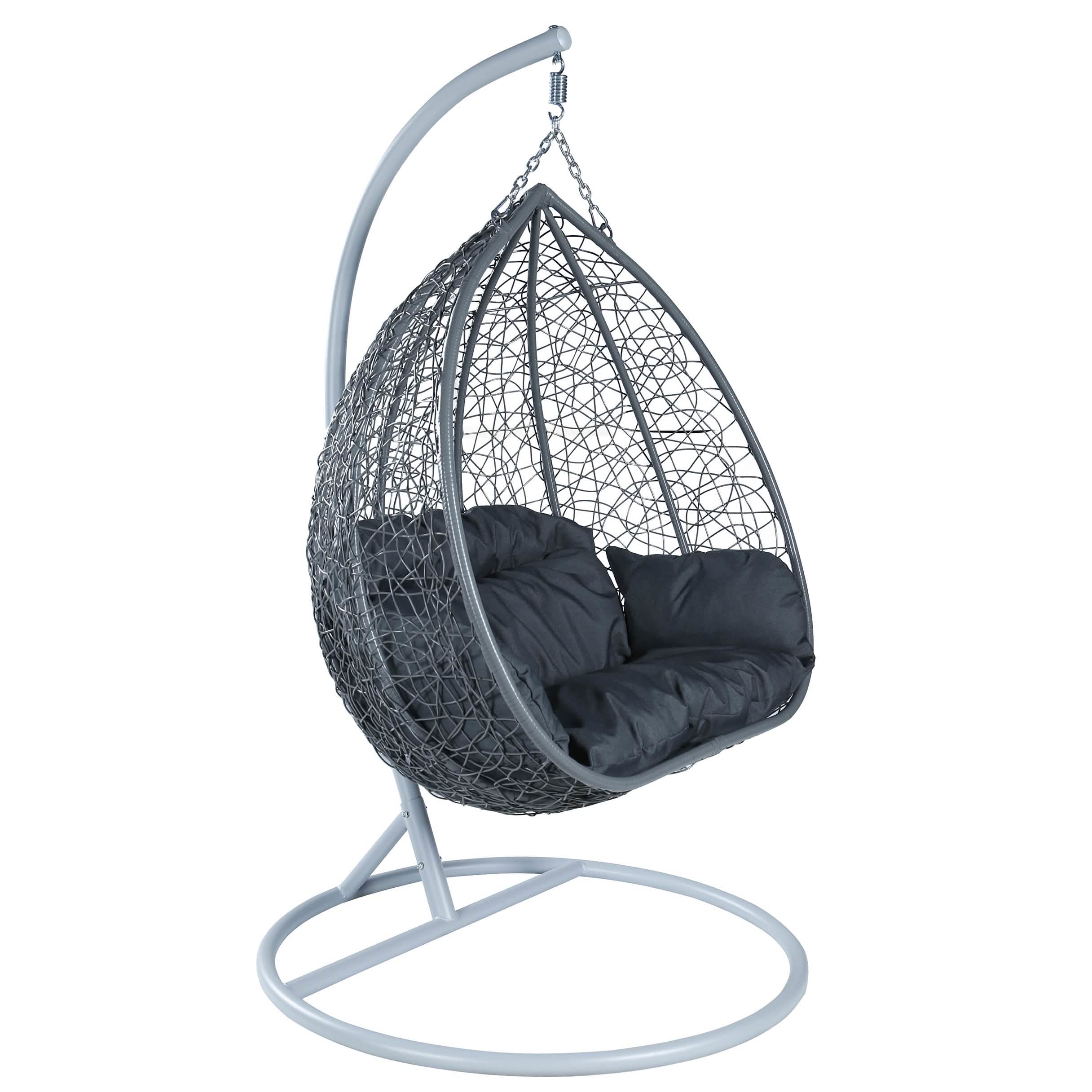 Recluse Two - Person Seater Hanging Egg Swing Chair with Teardrop Design