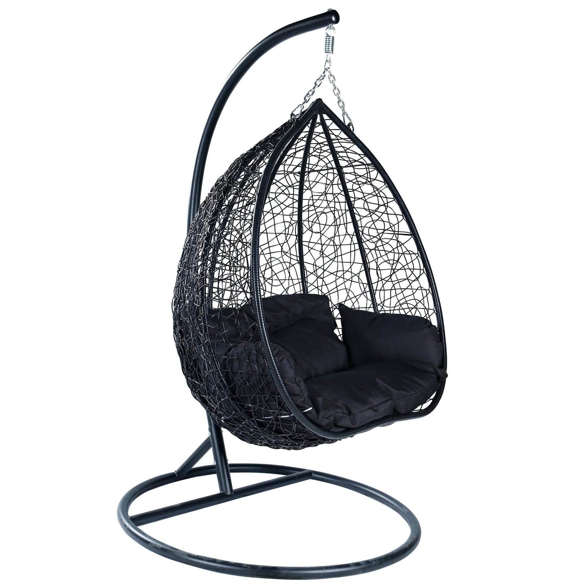 Recluse Two - Person Seater Hanging Egg Swing Chair with Teardrop Design