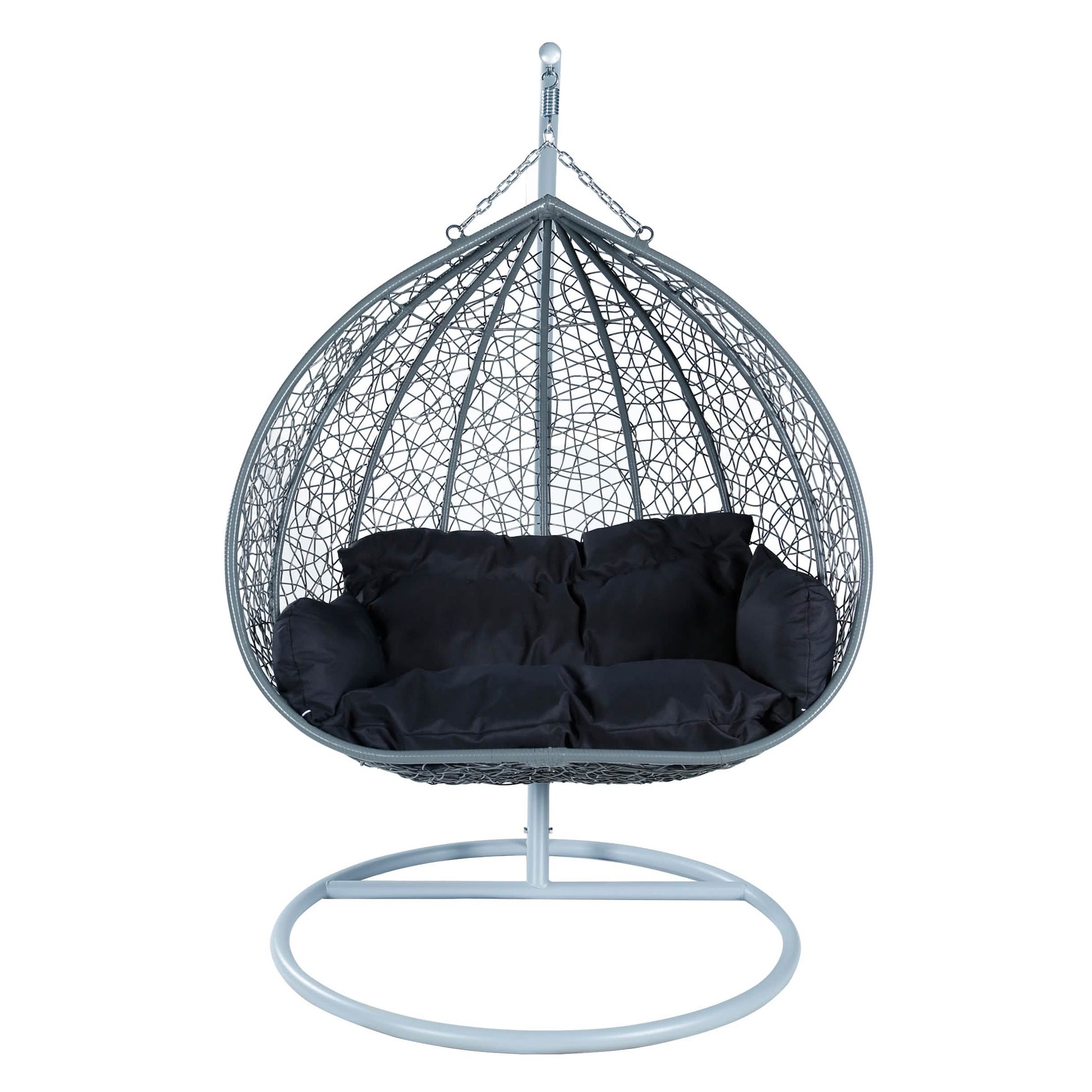 Recluse Two - Person Seater Hanging Egg Swing Chair with Teardrop Design