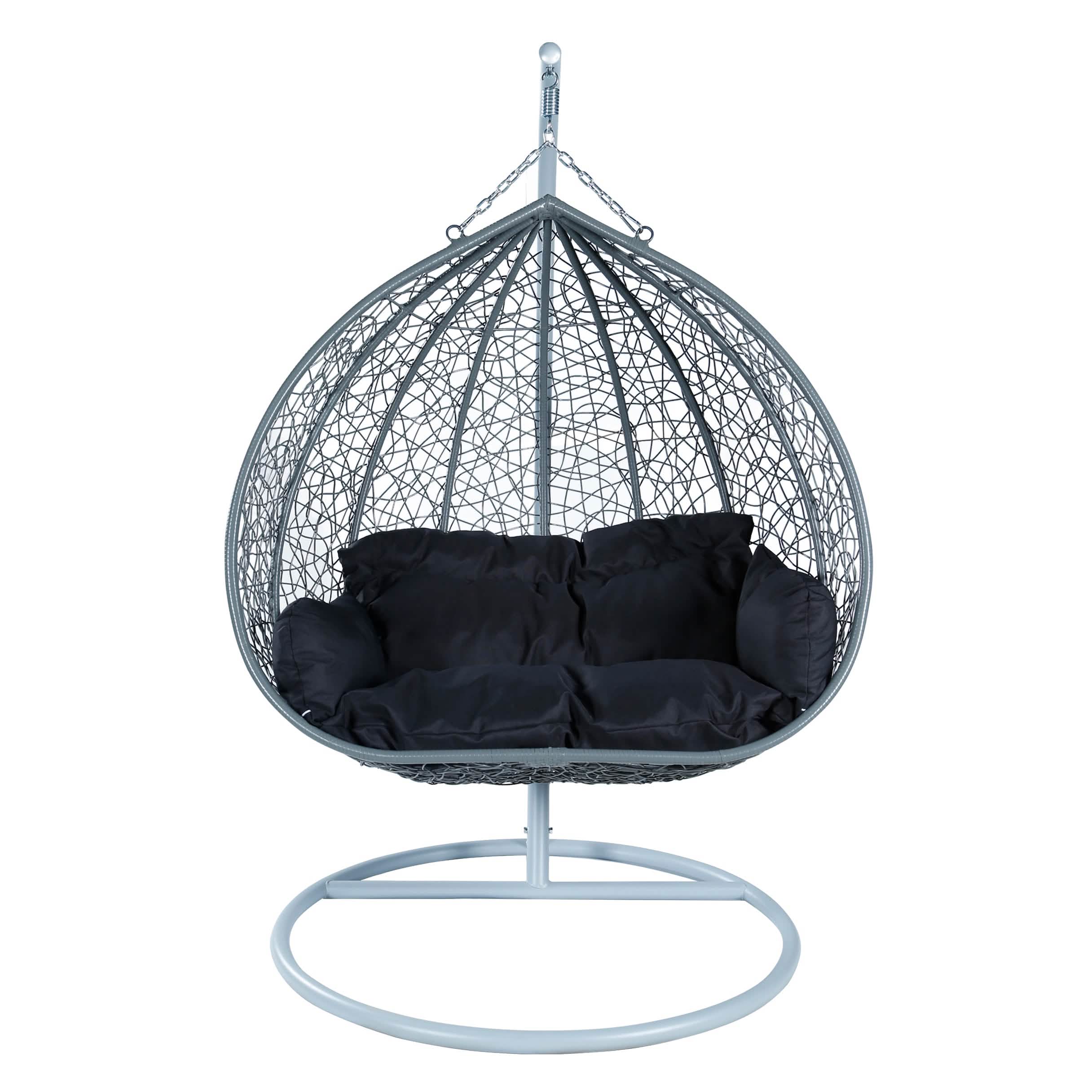 Recluse Two - Person Seater Hanging Egg Swing Chair with Teardrop Design