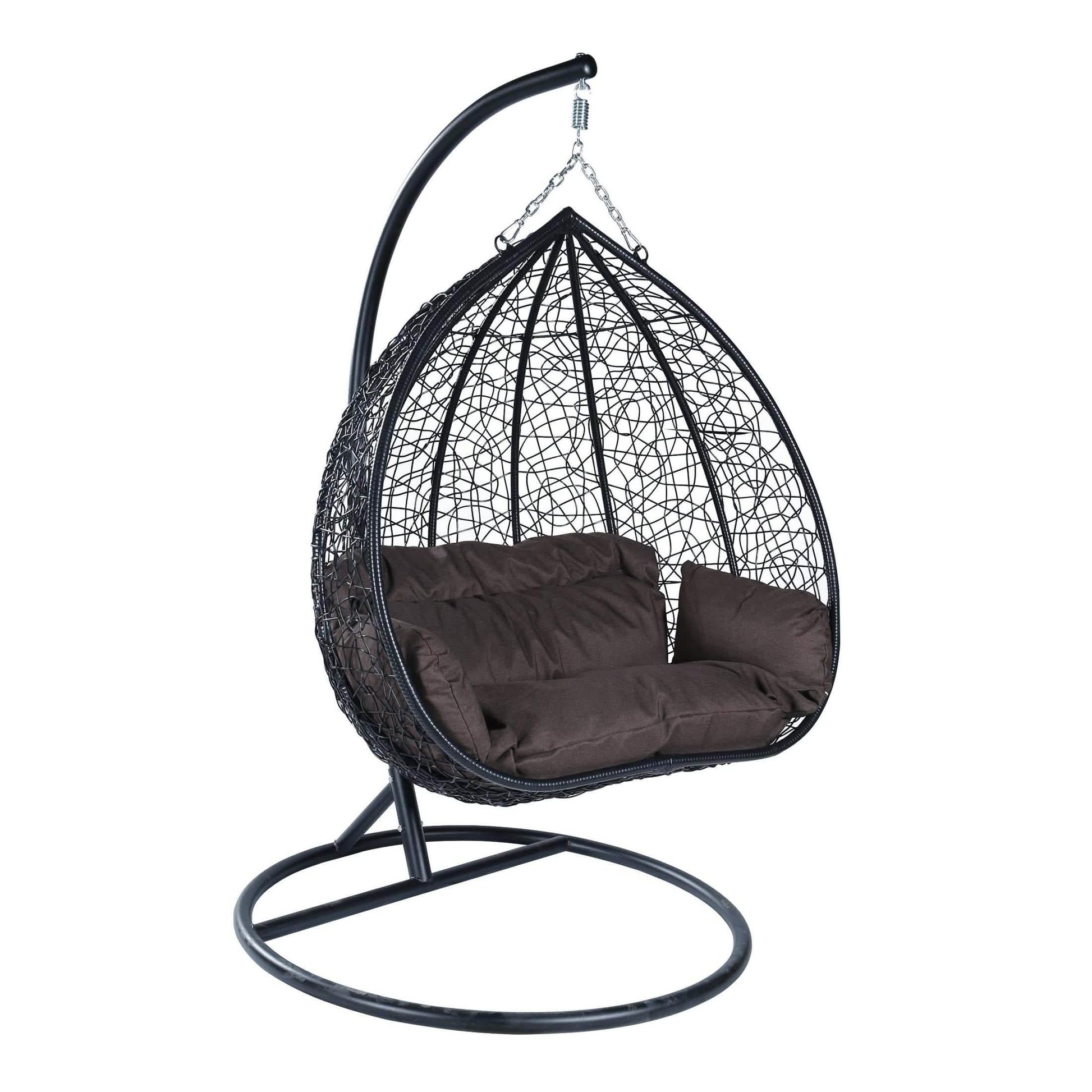Recluse Two - Person Seater Hanging Egg Swing Chair with Teardrop Design