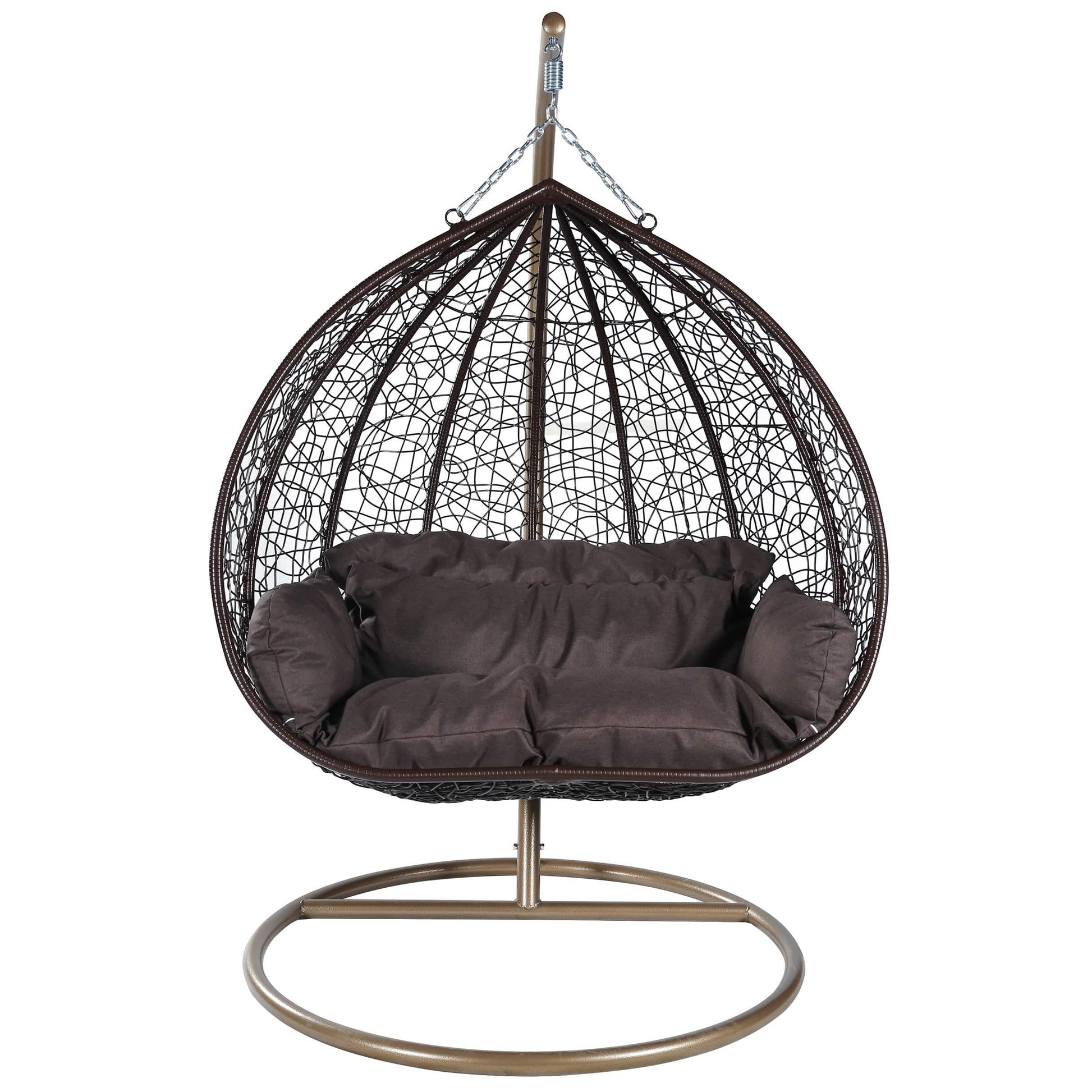 Recluse Two - Person Seater Hanging Egg Swing Chair with Teardrop Design