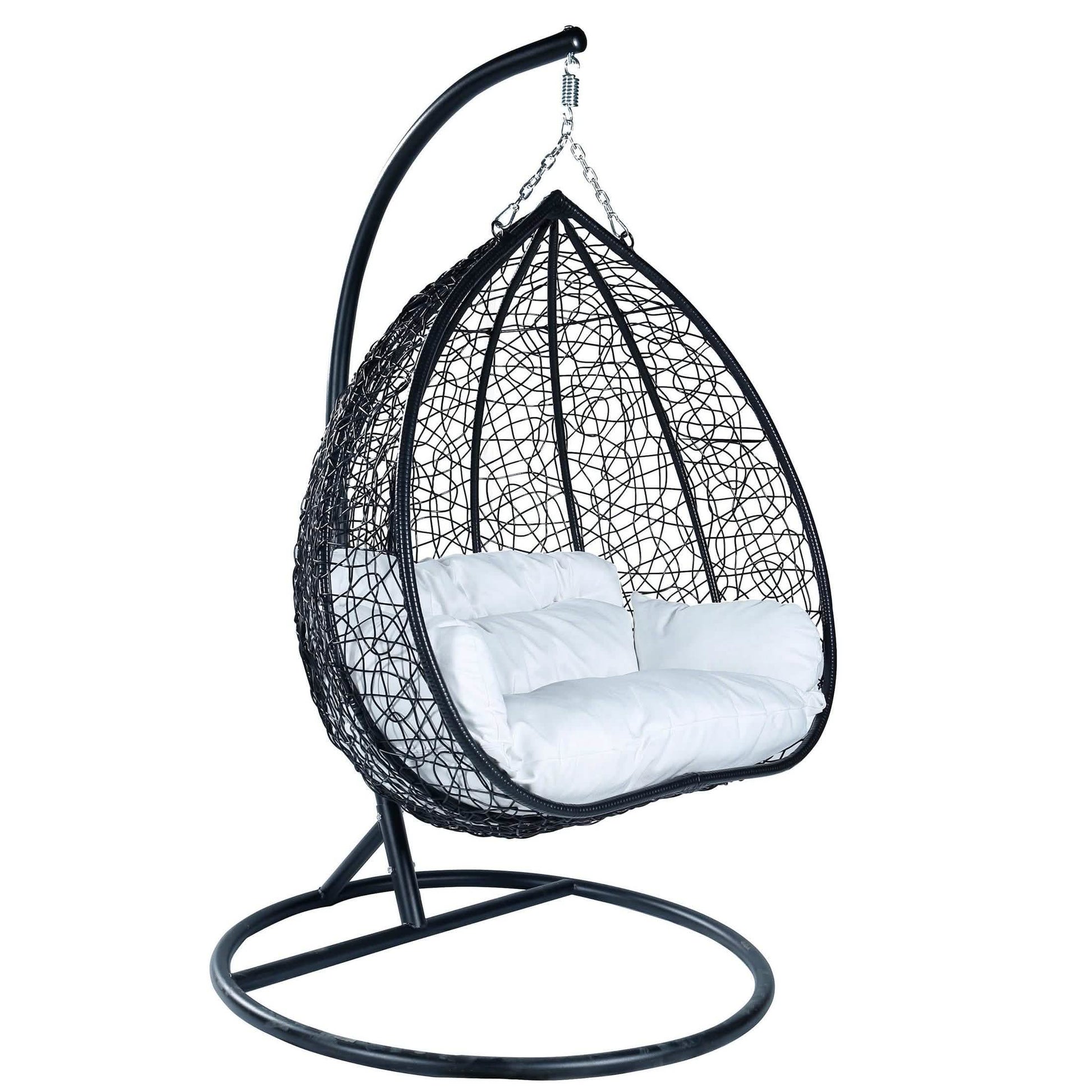 Recluse Two - Person Seater Hanging Egg Swing Chair with Teardrop Design