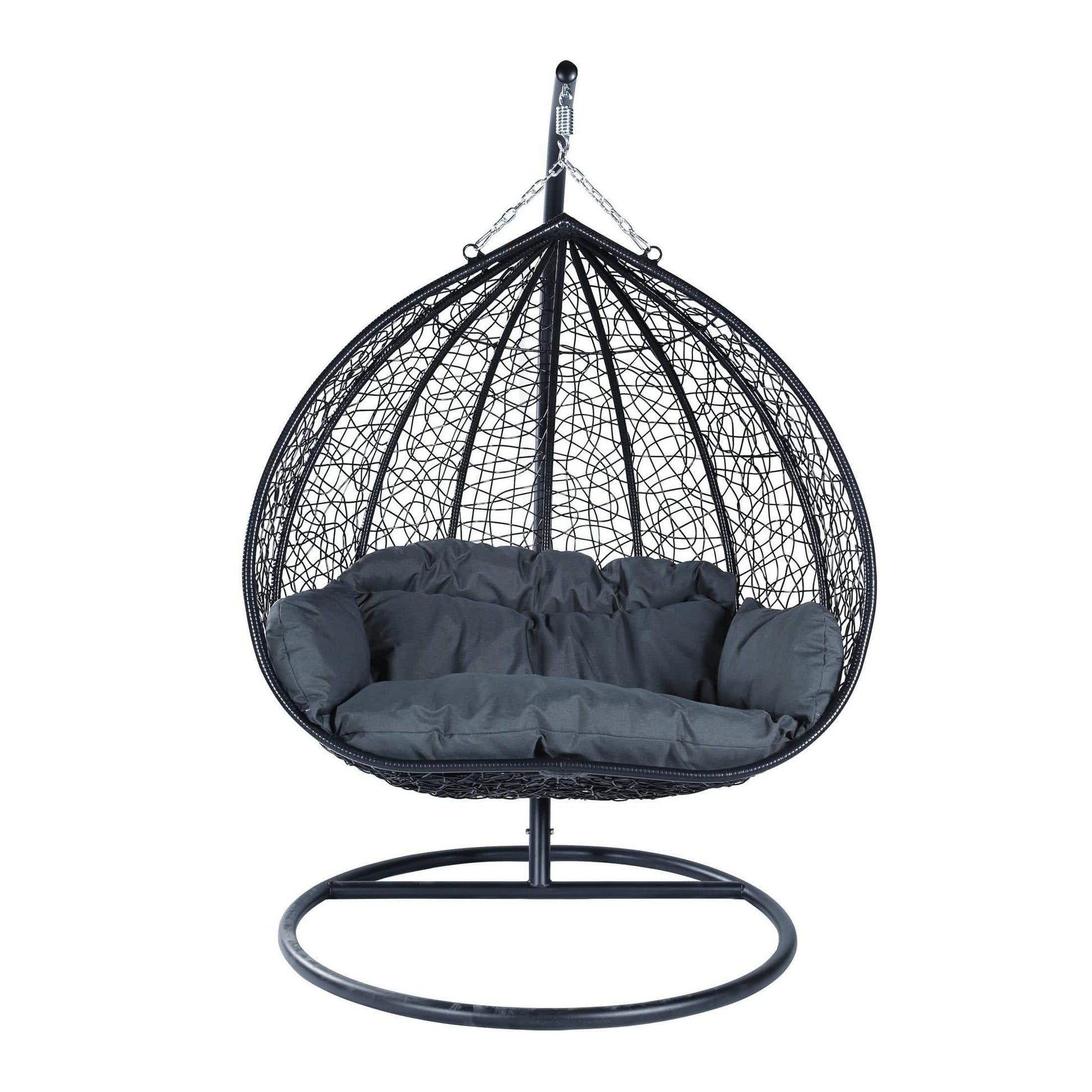 Recluse Two - Person Seater Hanging Egg Swing Chair with Teardrop Design