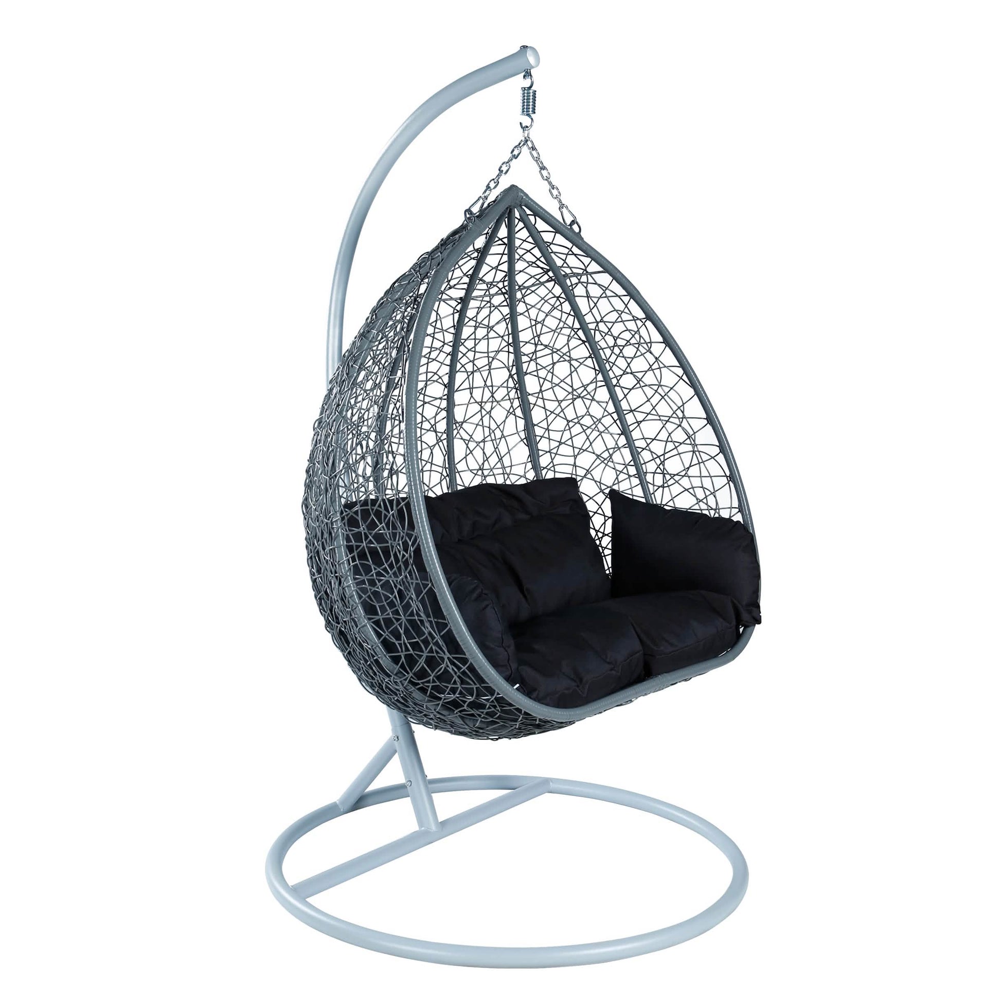 Recluse Two - Person Seater Hanging Egg Swing Chair with Teardrop Design